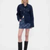Minigonna in denim a quadri