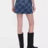 Minigonna in denim a quadri