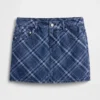 Minigonna in denim a quadri