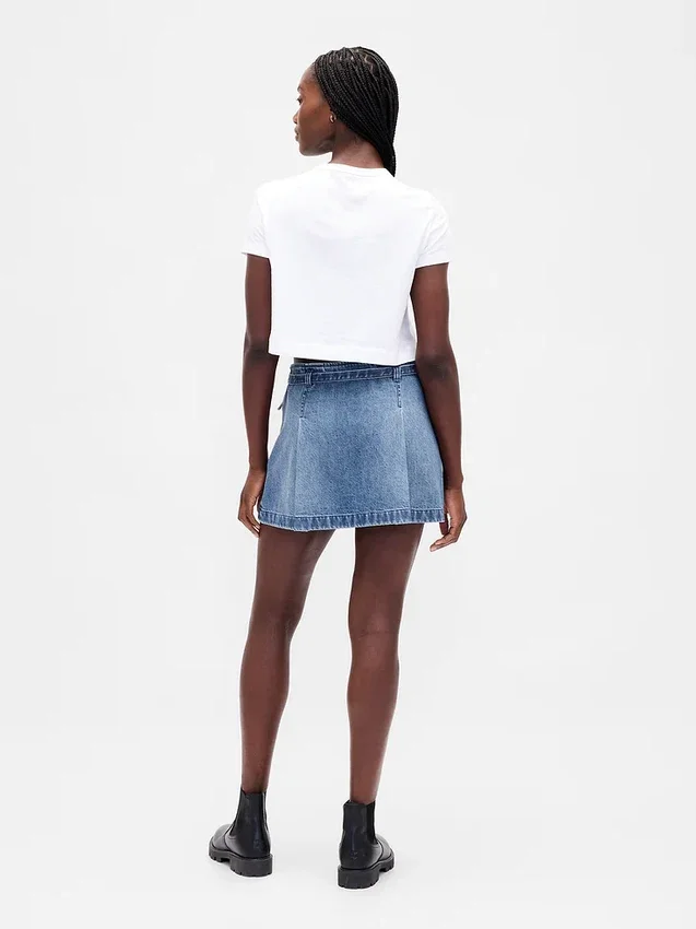 Minigonna in denim con cintura