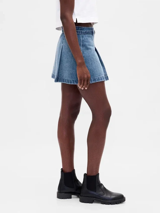 Minigonna in denim con cintura