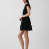 Minivestito con scollo rotondo e bordi in pizzo