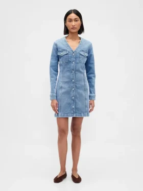 Minivestito in denim con tasche