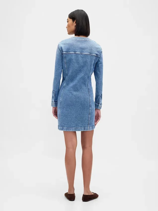 Minivestito in denim con tasche