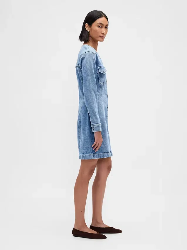 Minivestito in denim con tasche