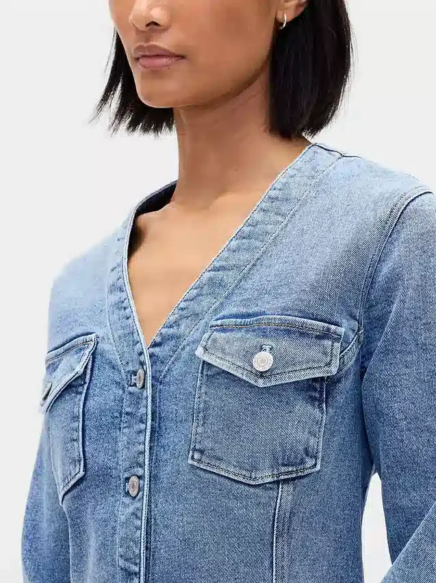 Minivestito in denim con tasche