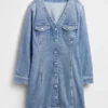 Minivestito in denim con tasche