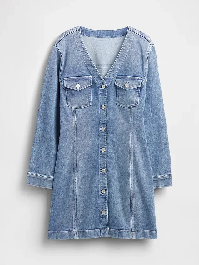 Minivestito in denim con tasche