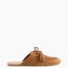 Mules vegane in pelle scamosciata con nappine