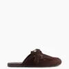 Mules vegane in pelle scamosciata con nappine