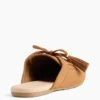 Mules vegane in pelle scamosciata con nappine