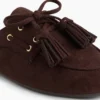 Mules vegane in pelle scamosciata con nappine