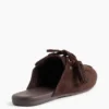 Mules vegane in pelle scamosciata con nappine