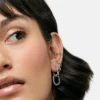 Orecchini a doppio cerchio in argento "Ash" di Ana Luisa