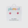 Orecchini a vite con fiore rosa shocking di Pierced Co