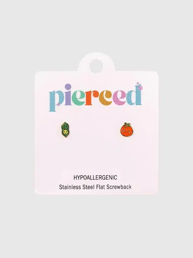 Orecchini a vite Pierced Co a forma di baccello di pisello / pomodoro