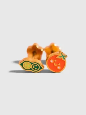 Orecchini a vite Pierced Co a forma di baccello di pisello / pomodoro