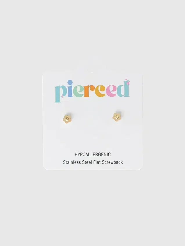 Orecchini a vite Pierced Co con piccolo fiore classico