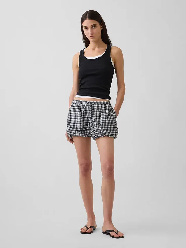 Pantaloncini a palloncino a quadretti