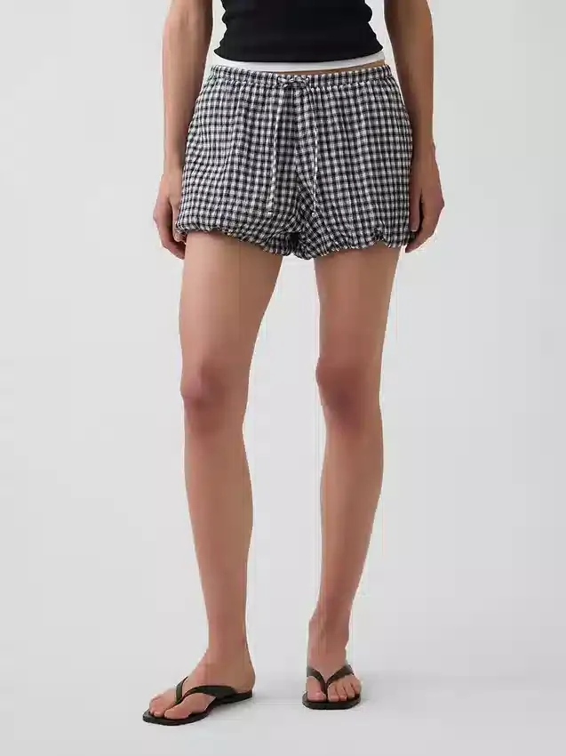 Pantaloncini a palloncino a quadretti