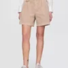 Pantaloncini a pieghe in twill a vita media da 6"