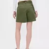 Pantaloncini a pieghe in twill a vita media da 6"