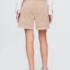 Pantaloncini a pieghe in twill a vita media da 6"