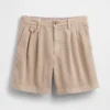 Pantaloncini a pieghe in twill a vita media da 6"