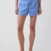 Pantaloncini a quadri in seersucker da 4"