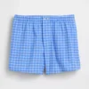 Pantaloncini a quadri in seersucker da 4"