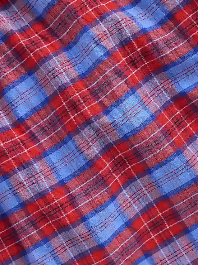 Pantaloncini a quadri in seersucker da 4"
