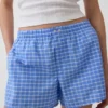 Pantaloncini a quadri in seersucker da 4"