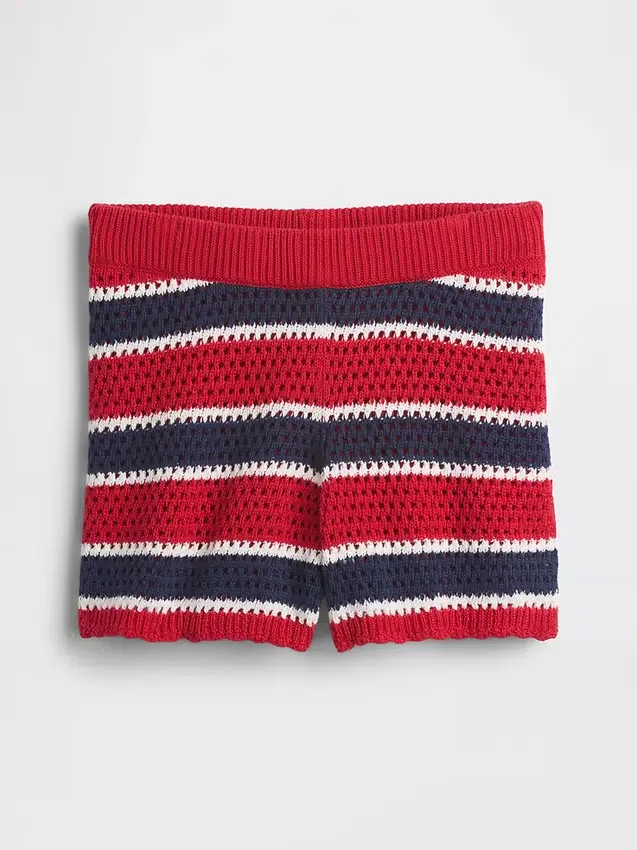 Pantaloncini a righe all'uncinetto per bambini