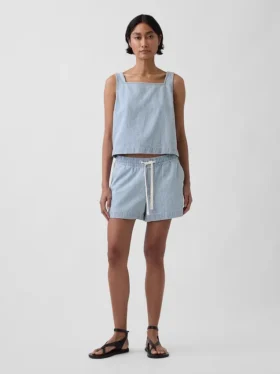 Pantaloncini a righe in denim ultrasoft