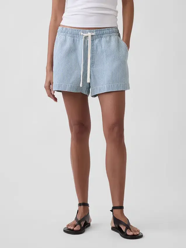 Pantaloncini a righe in denim ultrasoft