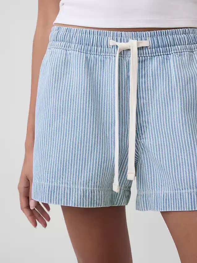 Pantaloncini a righe in denim ultrasoft