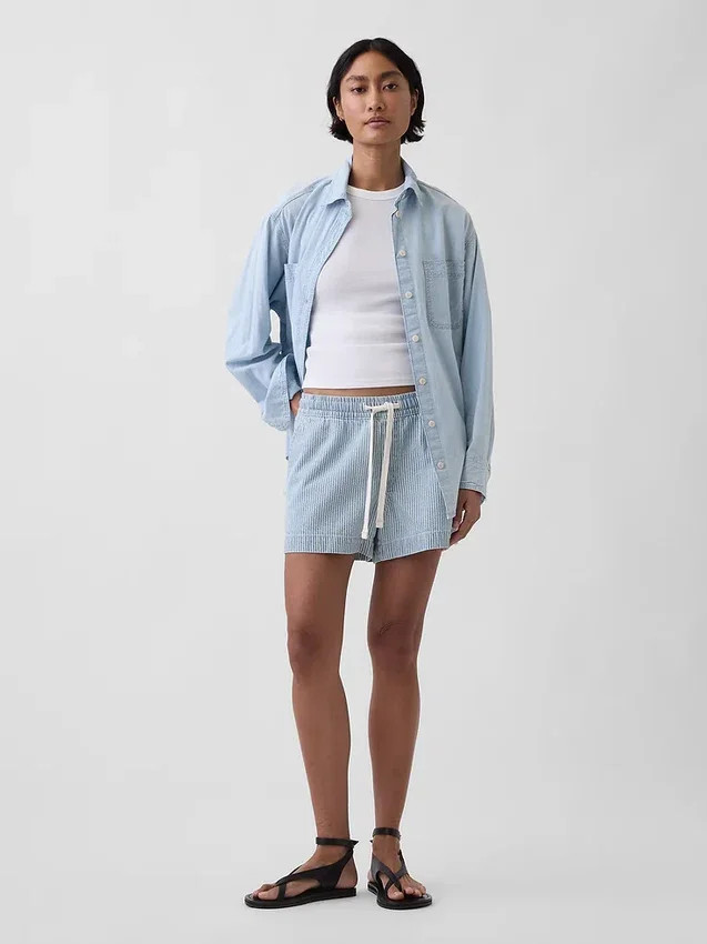 Pantaloncini a righe in denim ultrasoft