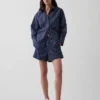 Pantaloncini a righe in popeline di cotone biologico