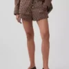 Pantaloncini a righe in popeline di cotone biologico