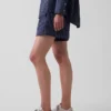 Pantaloncini a righe in popeline di cotone biologico