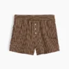 Pantaloncini a righe in popeline di cotone biologico