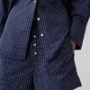 Pantaloncini a righe in popeline di cotone biologico