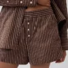 Pantaloncini a righe in popeline di cotone biologico
