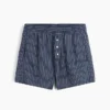 Pantaloncini a righe in popeline di cotone biologico