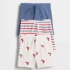 Pantaloncini a strisce Tinyrib senza chiusura (confezione da 3) della linea Baby First Favorites