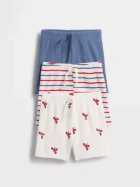 Pantaloncini a strisce Tinyrib senza chiusura (confezione da 3) della linea Baby First Favorites