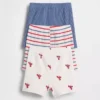 Pantaloncini a strisce Tinyrib senza chiusura (confezione da 3) della linea Baby First Favorites
