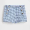 Pantaloncini a vita elastica in denim a quadretti marinareschi per neonato & bebè