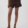 Pantaloncini a vita media da 4" in misto lino