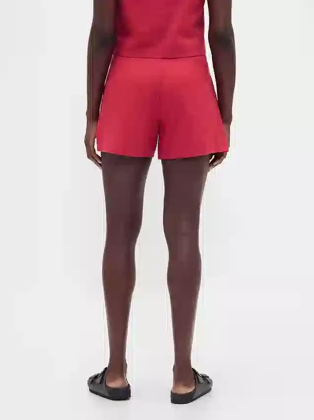 Pantaloncini a vita media da 4" in misto lino